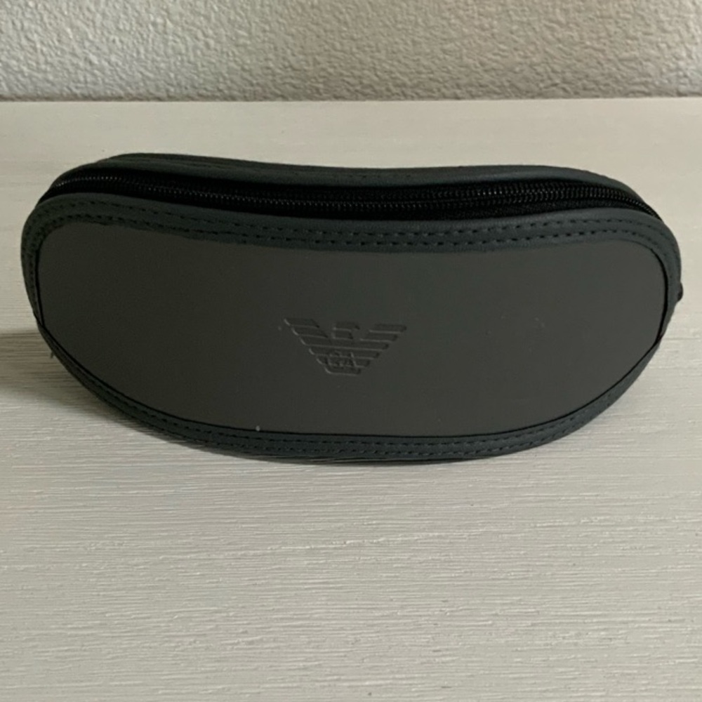 Emporio Armani Gray Sunglasses/Glasses Soft Case w/zipper-CASE ONLY